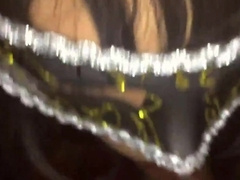 Crossdresser slut sucking black cock POV 4