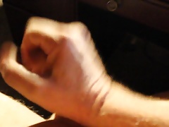 Stroking my cock and shooting a load!
