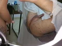 Patient heads for a guts check-up, but concludes up with a belt cock stuck in his bootie