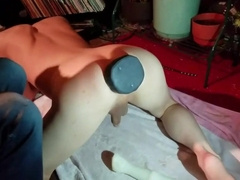 Femboy takes huge plug and screams 4