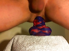 amateur Anal sex toy fun with flint the bad dragon !