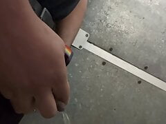 Horny at public toilet after pee