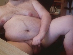 Hairy gay, chubby gay, small cock masturbation