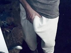 Throwing my cock around in gray sweatpants