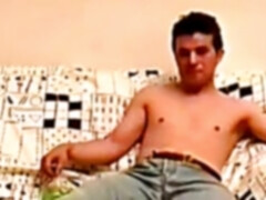 Sexy gay guy masturbates and play with a dildo