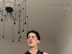 Young stud nearly got caught wanking in front of the window