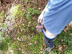 unloading my cum in the woods
