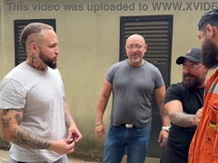 Gang of MECHANICS nail my arse in their free-for-all time