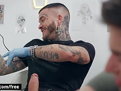 Skinny Twink Lev Ivankov Gets His Asshole Drilled By His Super Sexy Tattoo Artist Fly Tatem - BROMO