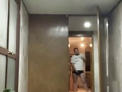 Friend naked in his apartment
