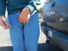 Ginormous-Beef whistle Parent Tugging Outdoors