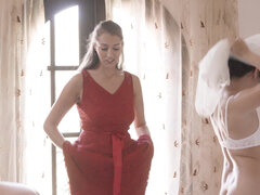 Kont, Bruinharig, Gezichtzitten, Likken, Vrijster, Natuurlijke tieten, Kut duiken, Trio