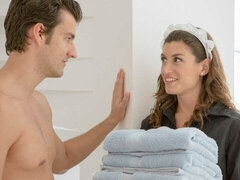 Blasen, Fingern, Handjob, Absätze, Hotel, Natürlichen titten, Muschi, Titten