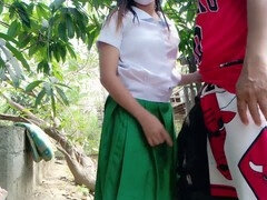 18 años, Asiático, Pequeña, Público, Coño, Medias largas, Adolescente, Uniforme