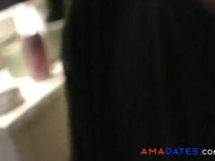 Blowing and shagging her black FF tights soles