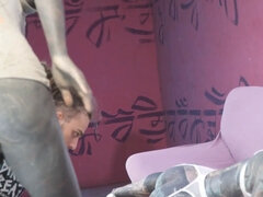 Behind the scenes with powerfully tattooed lean female anuskatzz