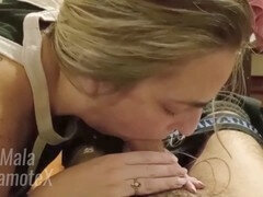 Mamada, Condón, Pareja, Casero, Latina, Paja con tetas