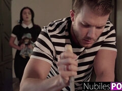 Badkamer, Sperma, Sperma shot, Vrouw, Handbeurt, Hd, Hakken, Trio