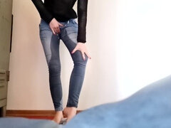 Leie, Arsch, Furzen, Fetisch, Deutsch, Jeans, Pissen, Nass