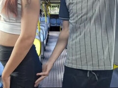 18, バス, フェティッシュ, 露出狂, 模索, 赤毛, 女子高生, トレイン