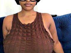 Nana, Gros seins, Noire, Noir ébène, Pénétrer avec le poing, Solo, Nénés