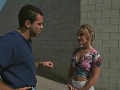 ブロンド, フェラチオ, ハードコア, なめる, オッパイの