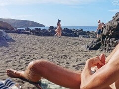 Amateur, Plage, Grosse bite, Éjaculer dans la bouche, Tir de sperme, Exhib, Fait maison, Sous la jupe