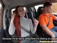 Redhead chick smashed by driving dude in missionary