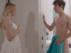 Amerikanisch, Tussi, Grosser schwanz, Blondine, Bruder, Muschi, Reiten, Eng