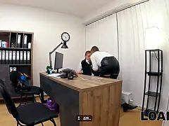 Loan4k. czech girl with Huge Boobs is blowing clerku2019s Big Cock in his office