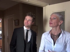 アナル, お尻, ブロンド, フェラチオ, 熟年, オマンコ, ショートヘア, ガリガリ