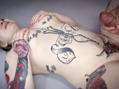 デカパイ, ブロンド, ジム, 筋肉, タトゥー