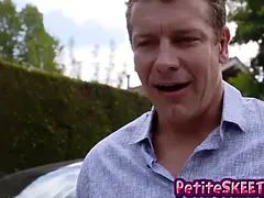 Pijpbeurt, Bruinharig, Sperma, Hd, Klein, Mager, Tiener, Tieten likken