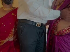 Robe, Hd, Fait maison, Femme au foyer, Indienne, Domestique, Professeur, Plan cul à trois