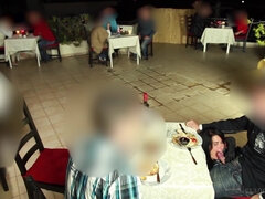 イく瞬間, チン, ドイツ人, グループ, Hd, アウトドア, 公共, 三人