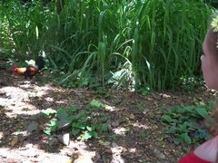 Любители, Эксгибиционист, Подружка, На природе, Косички, От первого лица, На публике, Киски