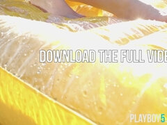 デカ尻, ビキニ, 淫乱熟女, アウトドア, 赤毛, 一人, オッパイの