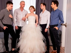 Mariée, En levrette, Double pénétration, Faciale, Partouze, Groupe, Léchez, Jarretelles