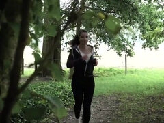 Lamer culo, Mamada, Estilo perrito, Al aire libre, Estrella porno, Coño, Pelirrojo, Apretado