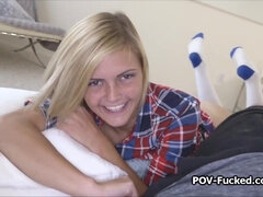 18 jaar, Enthousiasteling, Blond, Pijpbeurt, Hd, Huisgemaakt, Gezichtspunt, Realiteit