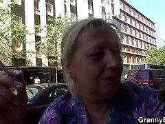 Picked up grandma rides his horny young dick