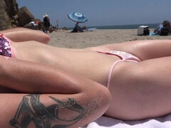 素人, デカ尻, ビキニ, ブロンド, 露出狂, 彼女, ヒール, オマンコ