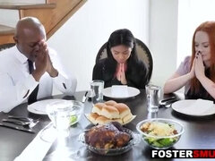 Foster Teen Ember Snow Takes BBC From Stepdad & MILF In Taboo Threesome