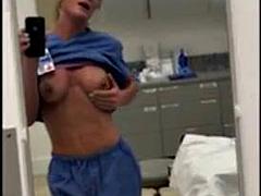 Sexy Nurse Masturbating: Big Tits, Blonde  Masturbation Porn