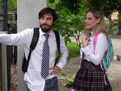 Autobús, Tetas naturales, Coño, Colegiala, Adolescente, Hilo dental, Tetas, Uniforme