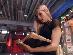 Leda Bear on her knees gives nice blowjob