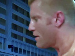 muscle hunk prison guard anal action during work