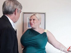 デカ尻, デカチン, デカパイ, ブロンド, フェラチオ, バック, 熟年