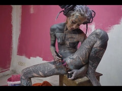 Workwear ass-fuck stretching solo jerking gapes and squirt