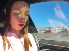 Voiture, Gants, Hd, Cuir, Pov, Solo, Allumeuse, Adolescente